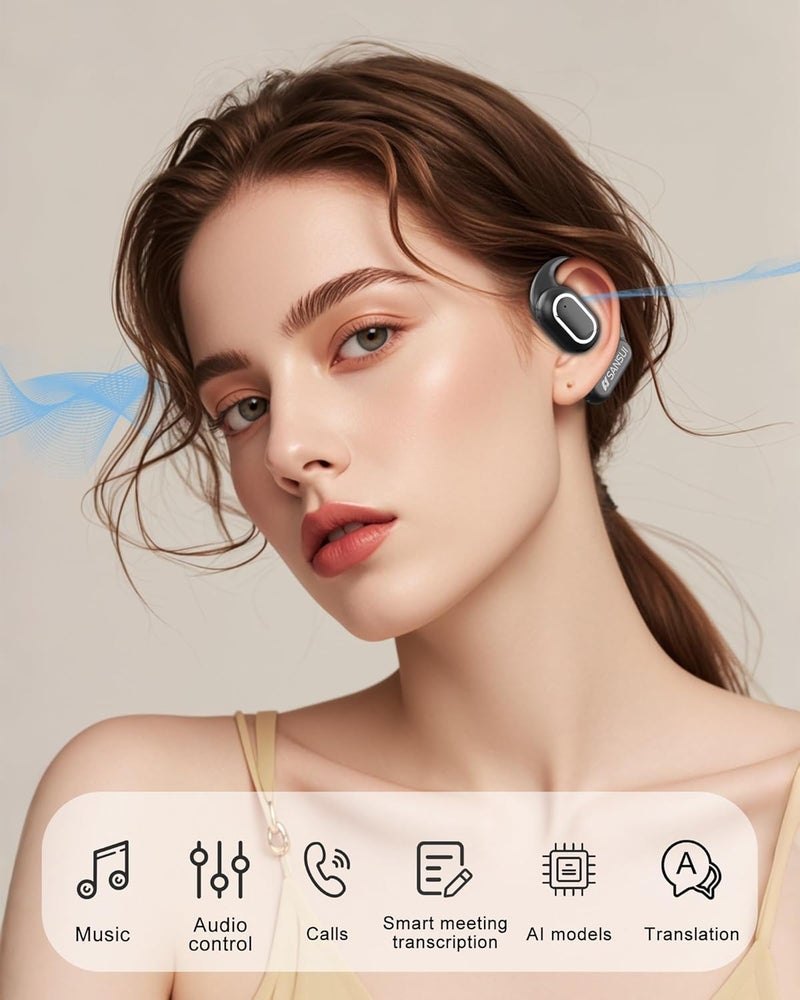 Sansui AI Translation Earbuds Real Time,6-in-1 Bluetooth 6.0 Language Translator Earbuds,Audifonos Traductores Inglés Español,Translating Device,Translate Ear Buds with Charging Cradle(Matte Black) - Image 2